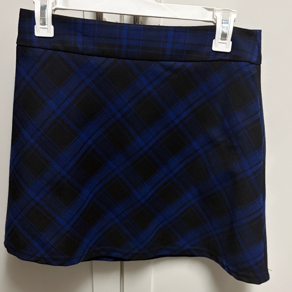 Dollskill Horoscopez Blue Plaid Mini Skirt - medium